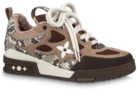 louis vuitton skate sneakerbrown snakeskin.